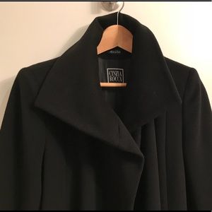 Cinzia Rocca Long Wool Angora Funnel Neck Coat